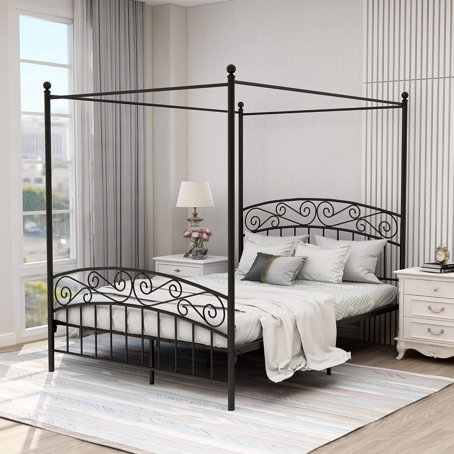 Rangka Tempat Tidur Kanopi Log - Canopy Bed Frame Metal Queen ulasan dan harga