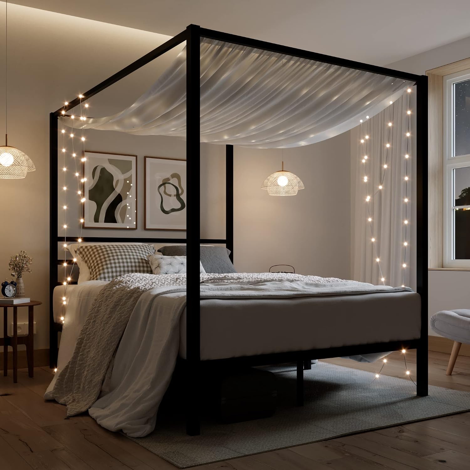 Rangka Tempat Tidur Kanopi Log - Canopy Bed Frame Metal Queen ulasan dan harga