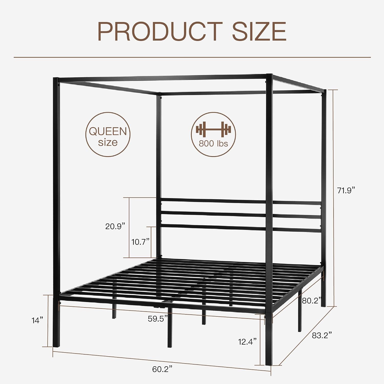 Rangka Tempat Tidur Kanopi Log - Canopy Bed Frame Metal Queen ulasan dan harga