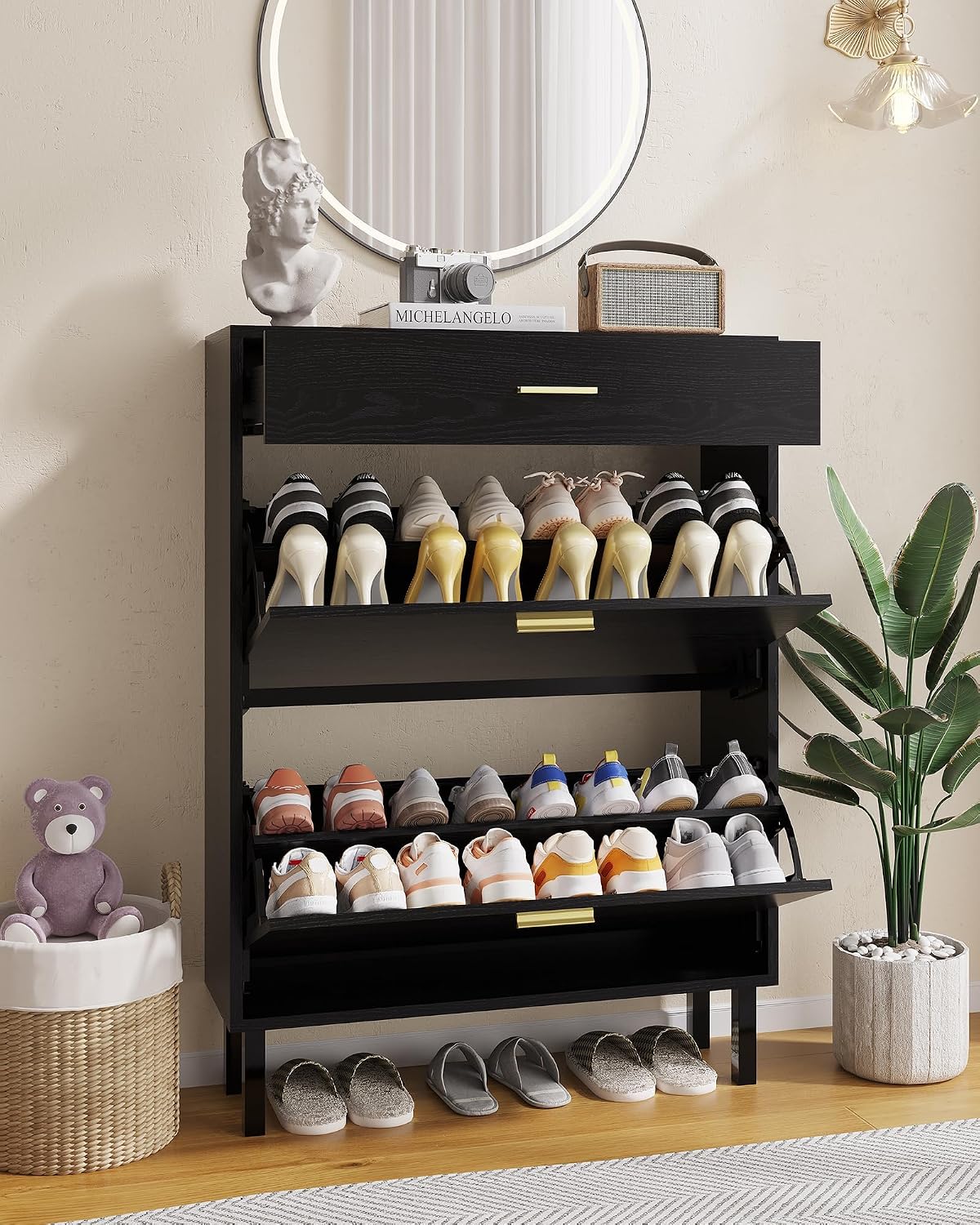 Lemari Sepatu Sempit untuk Pin - Shoe Rack Cabinet Narrow Entryway ulasan dan harga