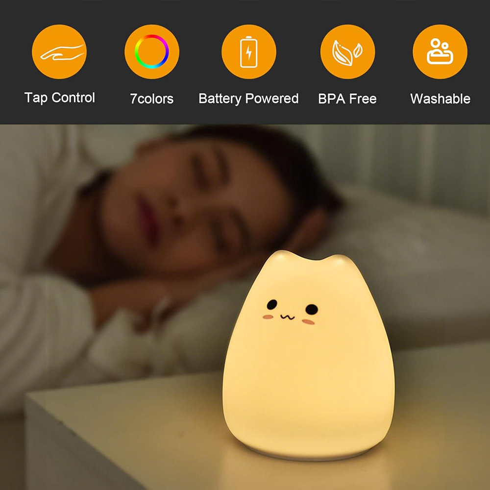 Lampu Malam Kucing Lucu RGB Pe - Floating Nightstand With Led Light ulasan dan harga