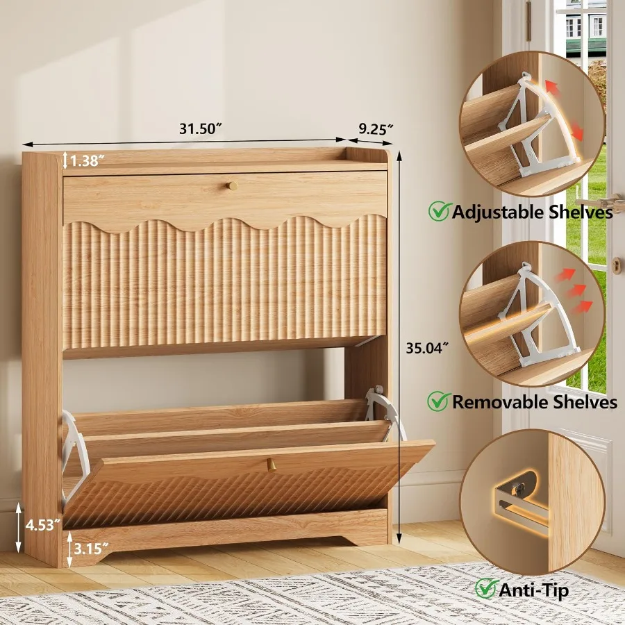 Lemari Penyimpanan Sepatu deng - Shoe Rack Cabinet Narrow Entryway ulasan dan harga