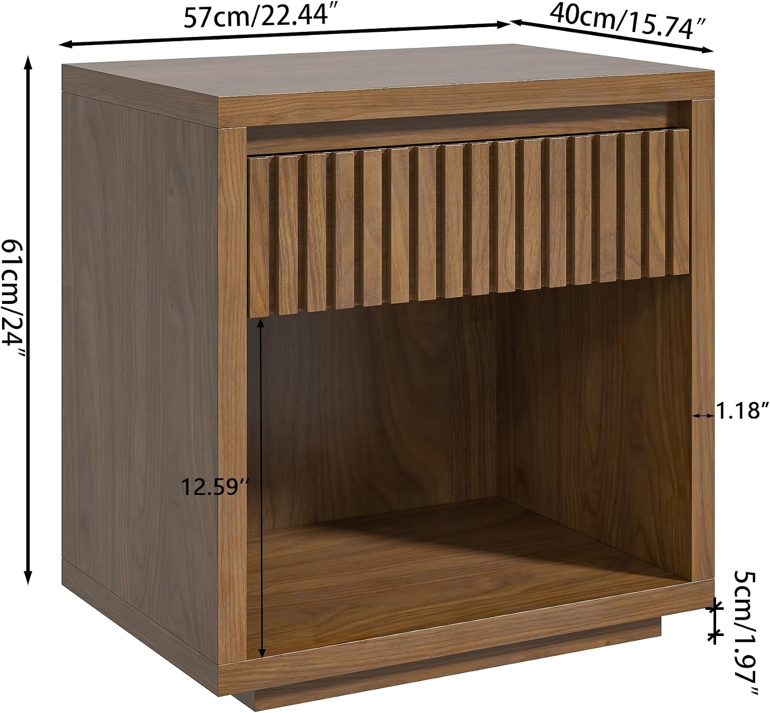 Set Meja Samping Tempat Tidur  - Solid Wood Nightstand 2 Drawers ulasan dan harga