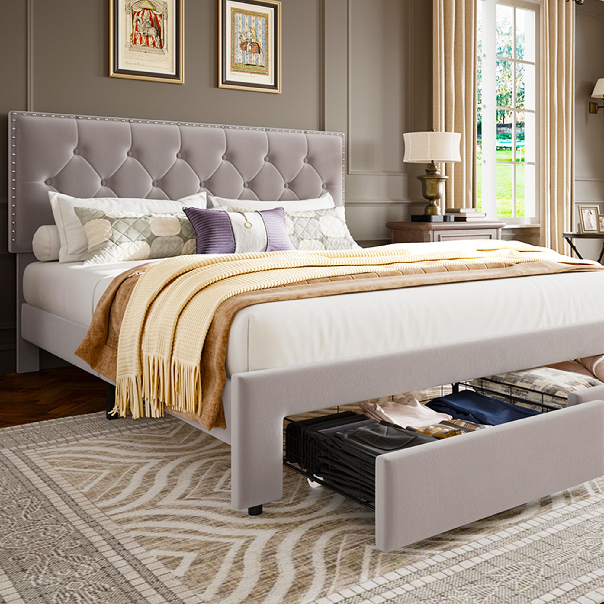 Rangka Tempat Tidur Ukuran Kin - King Size Bed Frame With Storage Drawers ulasan dan harga